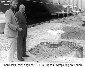 Photograph - Photograph - Chief Engineer John Hicks and E.P.C. Hughes, as No. 5 berth is in completion, n.d