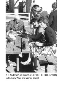Photograph - Photograph - K.S. Anderson at the launch of "A Port is Built", 1983