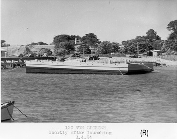 Photograph - Photograph - 120 Ton Lighter, shortly after launching, 1954