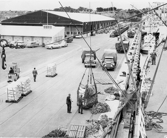 Photograph - Photograph - frozen meat loaded onto ship, n.d