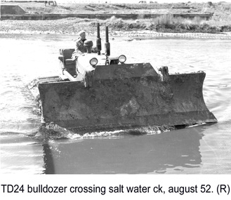 Photograph - Photograph - TD 24 Bulldozer crossing Salt Water Creek, 1962