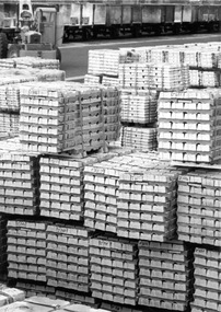Photograph, Cement products stored in warehouse, n.d