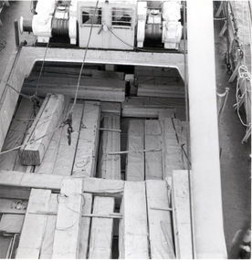 Photograph - Photograph - timber loaded in the hold of a ship, n.d