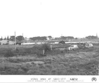 Photograph - Photograph - Portland Harbour Trust - Works area at Sand-spit, 6.8.52, 1952
