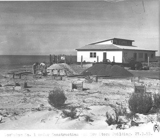 Photograph - Photograph - Portland Harbour Trust - Workshop no. 1, under construction and view of new store building, 27.3.53, 1953
