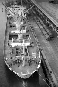 Photograph - Photograph - Unknown cargo ship, aerial view, n.d