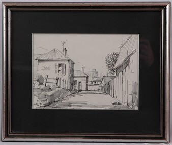 Drawing, Noel Jones, Laneway, 1971