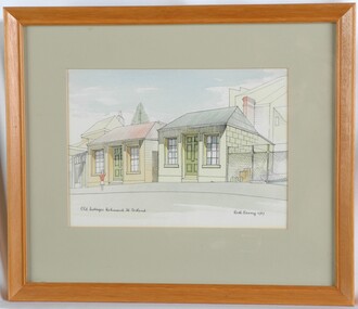 Painting, Ruth Denny, Old Cottages Richmond St. Portland, 1967