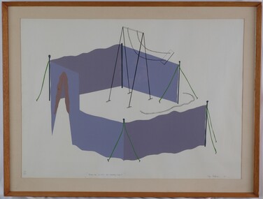 Print, Sigi Gabrie, Play in swing in carnival tent, 1973