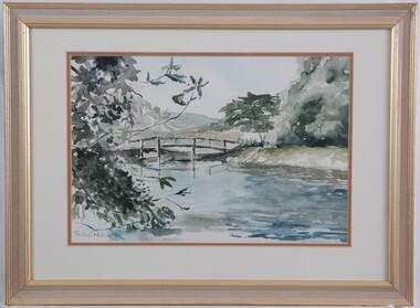 Painting, Phillip Petrie, Langley's Bridge, 1990