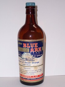 Domestic object - Bottle, Blue Ark Brand: Essence of Sweet Orange, n.d