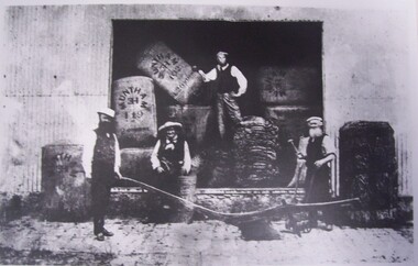 Photograph - Photograph - men and a wooden plough, Portland, n.d