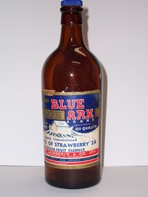 Functional object - Bottle - Blue Ark Brand strawberry essence, n.d