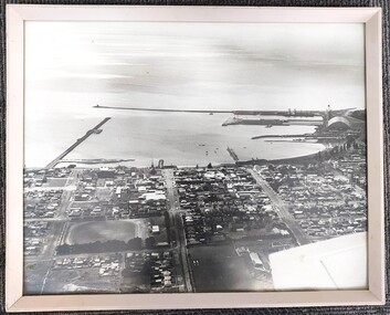 Photograph - Photograph - aerial view of Portland foreshore, 1970s