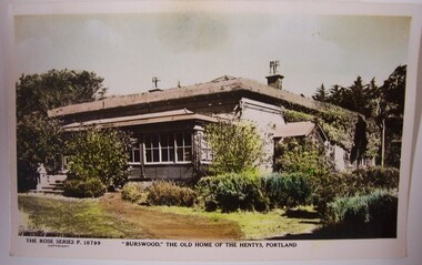 Postcard - Postcard - 'Burswood', The Old Home of the Hentys, Portland, Rose Stereograph Col Armadale, Victoria, 'Burswood', The Old Home of the Hentys, Portland, n.d