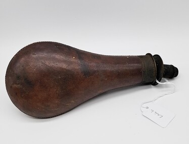 Equipment - Leather gunpowder flask, n.d