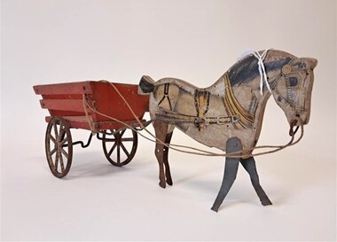 Leisure object - Gibbs horse-drawn cart pull toy, Gibbs Manufacturing Company, Pacing Bob, 1908