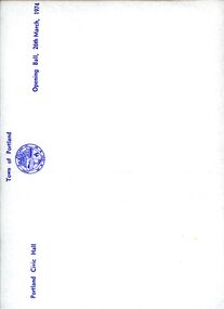 Souvenir - Paper Serviette - Souvenir Portland Civic Hall Opening Ball 1974, c. 1974