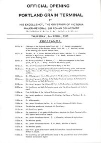 Programme - Programme - Official Opening of Portland Grain Terminal 1965, n.d