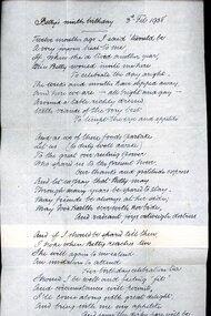 Letter - Poem - Written By Charles Finch, 03/02/1938