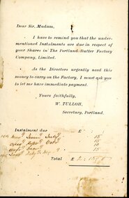 Administrative record - Business Communication - Portland Butter Factory, 1914-1915