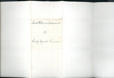 Legal record - Last Will and Testament - Emily Augusta Vivian, 17/04/1921