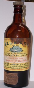 Domestic object - Brown Glass bottle, Alfred Lawrence & Co Ltd, Blue Ark Brand: Essece for Hop Ale, n.d