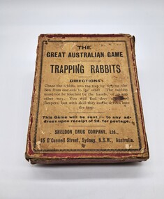 Leisure object - The Great Australian Game - Trapping Rabbits, Sheldon Drug Company, Early 1900s