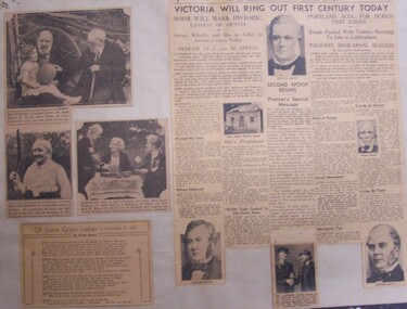 Newspaper - Scrapbook Pages - Portland Centenary Newspaper Clippings, 1934