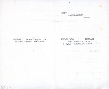 Programme - Programmes - Henty Commemoration Dinner 1970, 21 November 1970