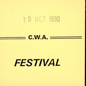 Ephemera - Ticket - Country Women's Association of Victoria Choral & Drama Festival 1990, 1990