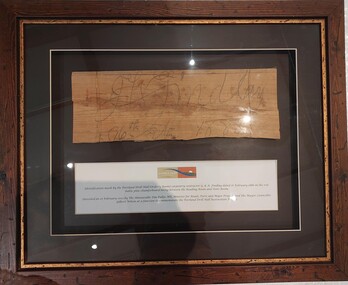 Artwork, other - Framed timber from Portland Drill Hall, 1888