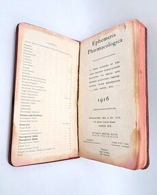 Book, Oppenheimer Son & Co., Ltd, Ephemeris Pharmacologica, 1916