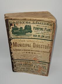 Book - Waterworks and irrigation trust record with Gazetteer 1891, Arnall & Jackson Printers and Stationers, The Victorian Municipal Directory waterworks and irrigation trust record with Gazetteer 1891, 1891