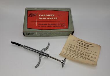 Equipment - Caponex Implanter, in original box with instruction leaflet, Unknown