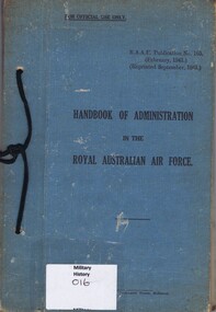 Book - Handbook, Handbook of Administration in the Royal Australian Air Force, 1941_