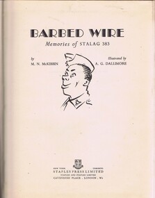 Book, Barbed Wire: memories of Stalag 383, by M N McKibbin, 1947_