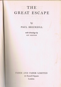Book, The Great Escape by Paul Brickhill, 1951_