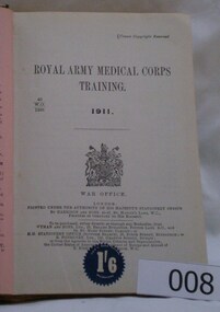 Book - Training Manual, Royal Army Medical Corps Training 1911, 1911_