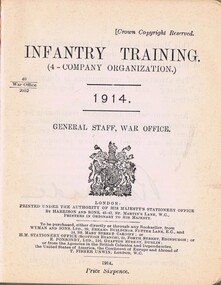 Book, Infantry Training (4-Company Organisation) 1914, 1914_