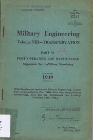 Book - Manual, Military Engineering; Volume VIII: Transportation, 1949_