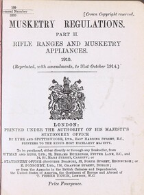 Book - Manual, Musketry Regulations. Part II. Rifle Ranges and Musketry Appliances. 1910, 1910_