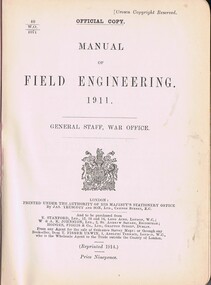Book - Manual, Manual of Field Engineering 1911, 1911_