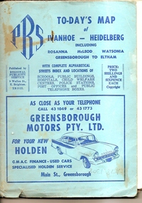 Map, To-day's Map of Ivanhoe - Heidelberg; including Rosanna, McLeod, Watsonia, Greensborough to Eltham, 1937-1953