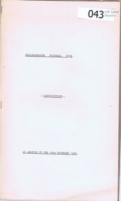Document - Constitution, Greensborough Football Club Constitution 1965, 10/11/1965