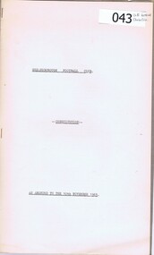 Document - Constitution, Greensborough Football Club Constitution 1965, 10/11/1965