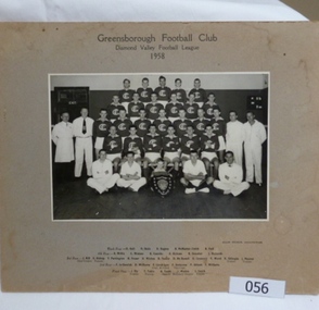 Photograph, Greensborough Football Club 1958, 1958_