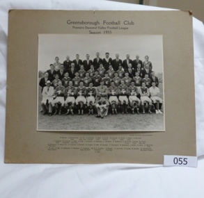 Photograph - Team photograph, Greensborough Football Club Premiers Diamond Valley Football League 1955, 1955_