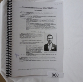 Book, Ancestors of Eric Alexander Whatmough, 2005