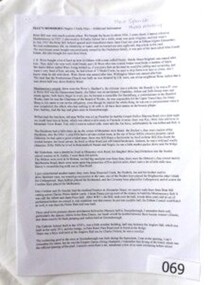 Article - Memoir, Max's Memories by Max Spence, Montmorency, 2010